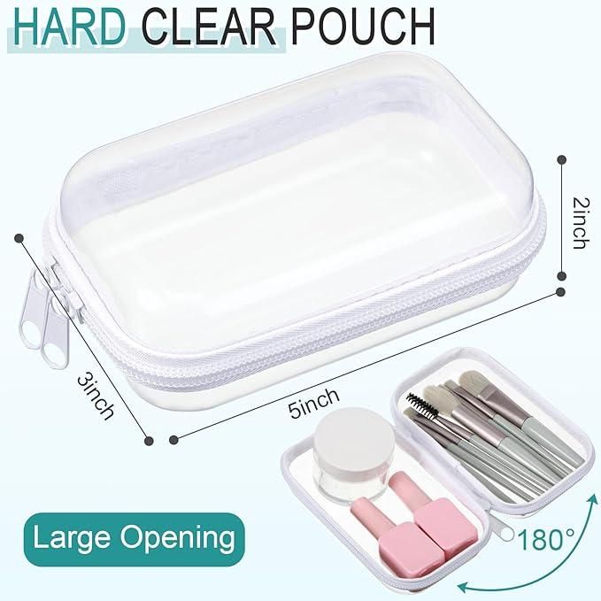 6 Pcs Clear Hard Zipper Pouches for Multipurpose Use
